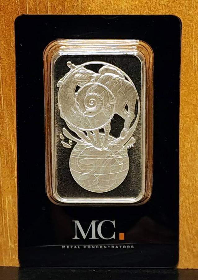 Metal Concentrators (MetCon) Spiral of Life 100g (100 grams) Fine Silver Bar (999.9 Ag)