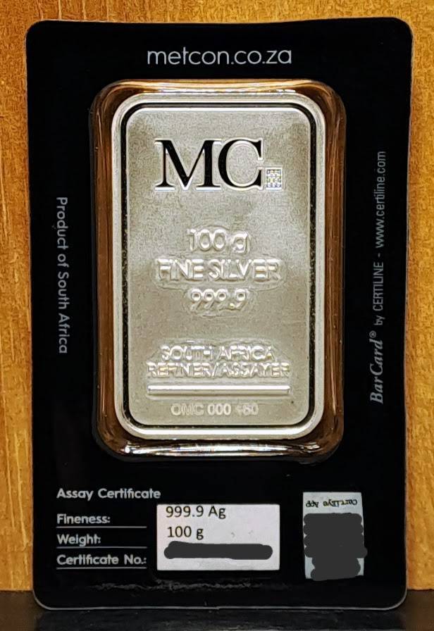 Metal Concentrators (MetCon) Spiral of Life 100g (100 grams) Fine Silver Bar (999.9 Ag)