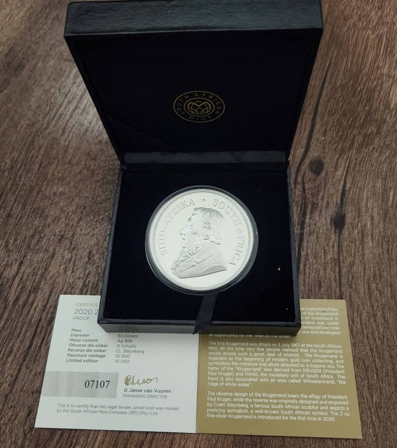 2020  2oz silver krugerrand proof