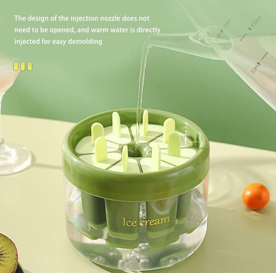 Reusable Popsicle Ice-Cream Stick Mold, 8 holes and 8 reusable sticks, 2 Colors available