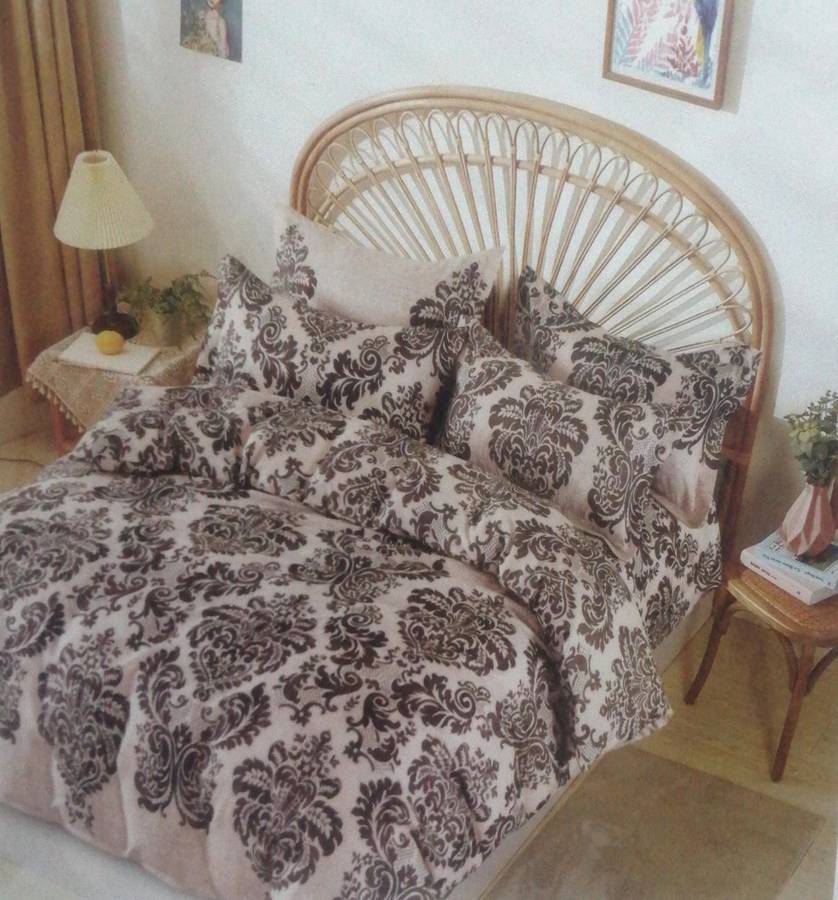 6pc Queen Set Duvet Cover, 2 standard + 2 continental pillow cases, 1x flat sheet