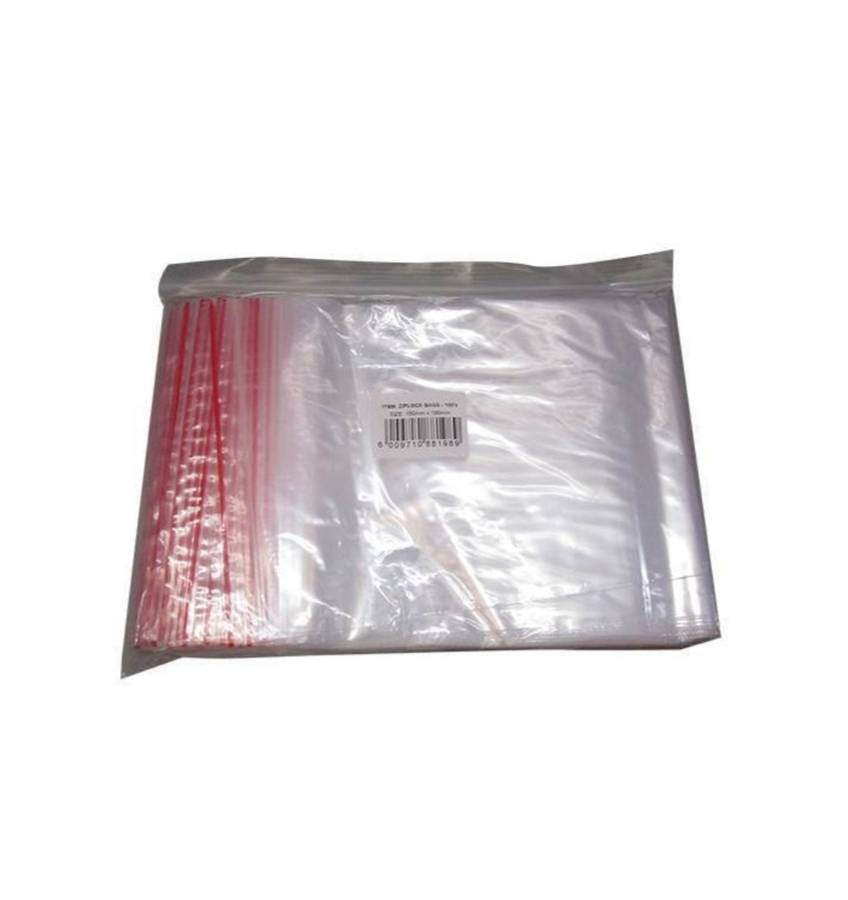 100pc Zip lock bags 150mm x 180mm