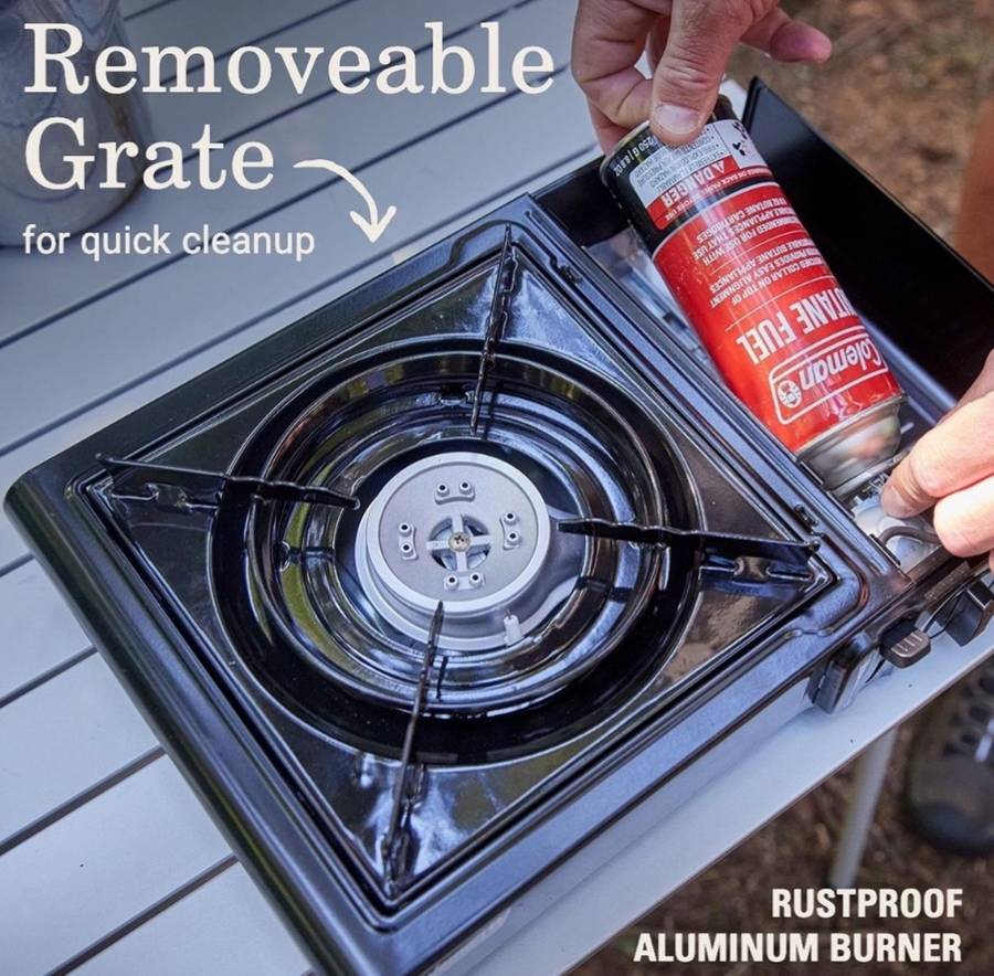 Portable Gas Stove in Carry Case, 1-Burner Butane Stove, Portable Camping Stove with Carry Case