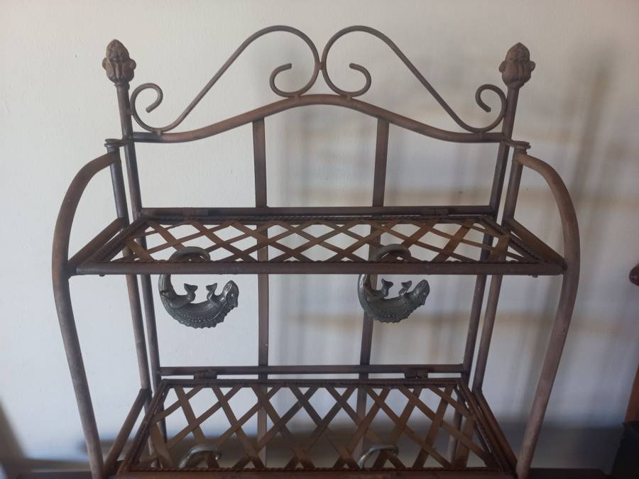 old bathroom  soap[ and shampoo stand made of steel