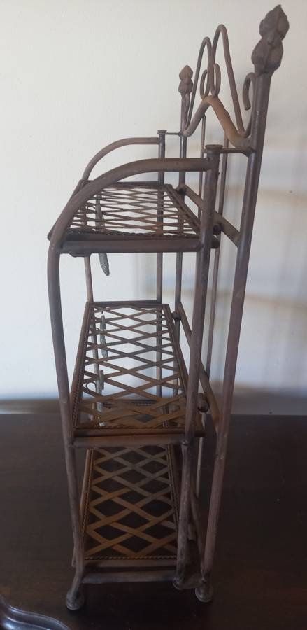 old bathroom  soap[ and shampoo stand made of steel