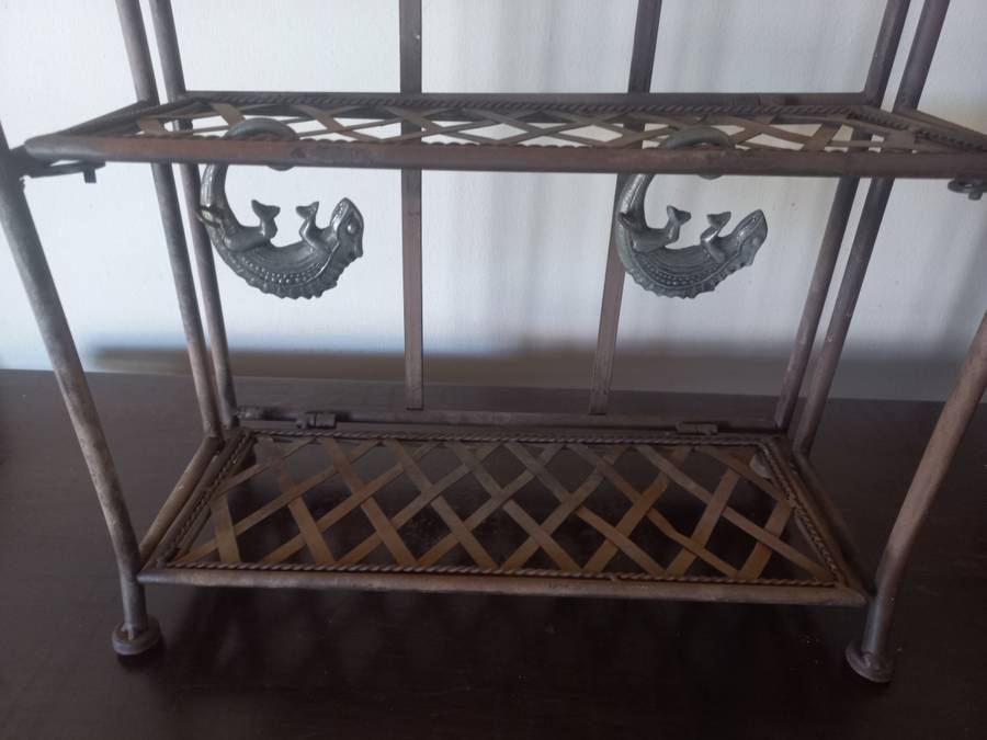 old bathroom  soap[ and shampoo stand made of steel