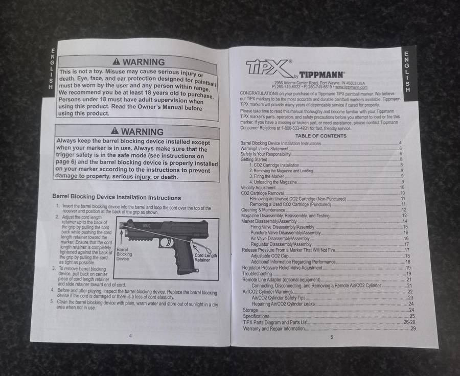 TIPPMANN TIPX .68 CALIBRE PAINBALL PISTOL