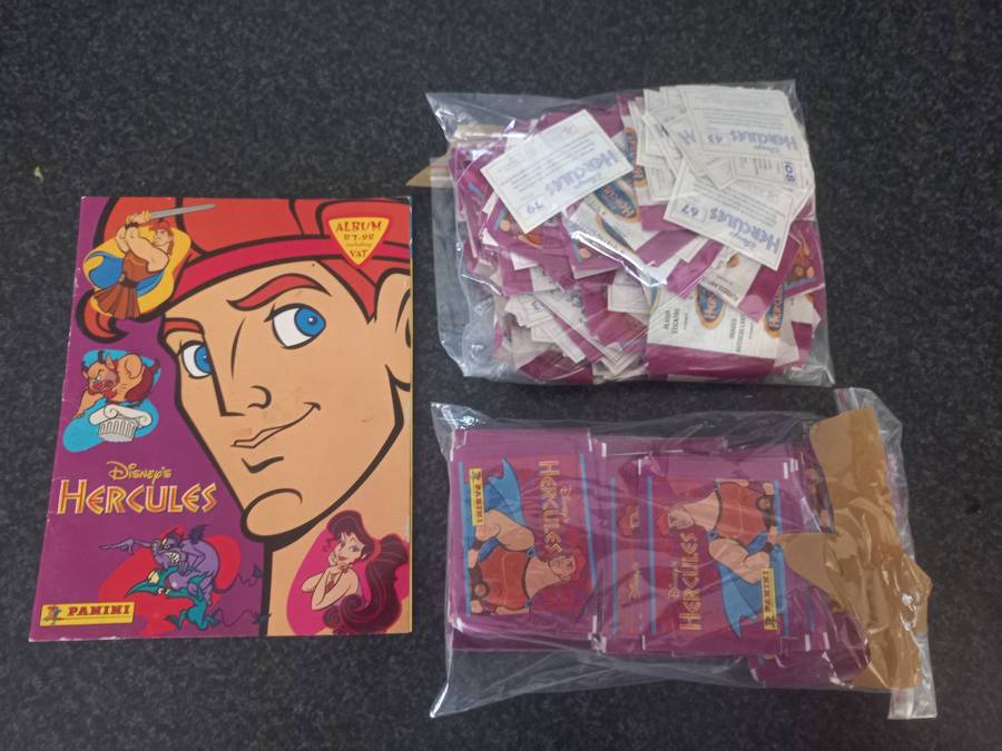 DISNEY HERCULES TRADING CARDS AND BOOK