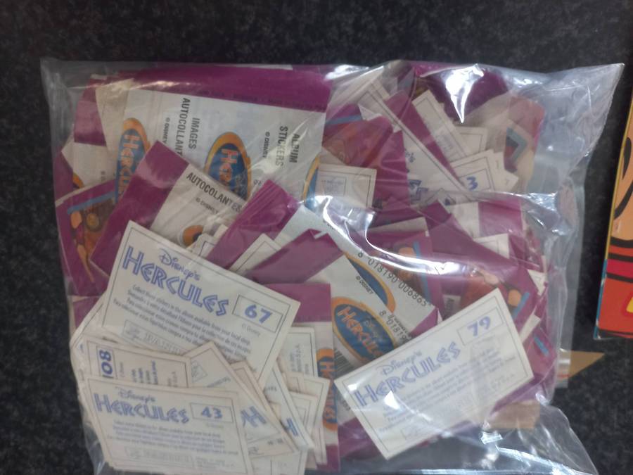 DISNEY HERCULES TRADING CARDS AND BOOK