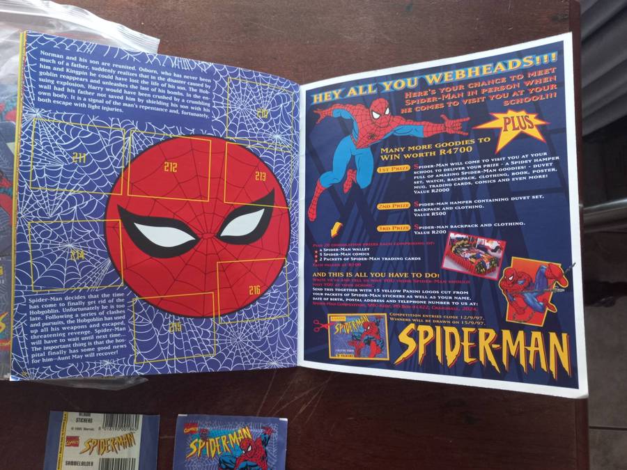 SPIDERMAN PANINI STICKERS AND ALBUM