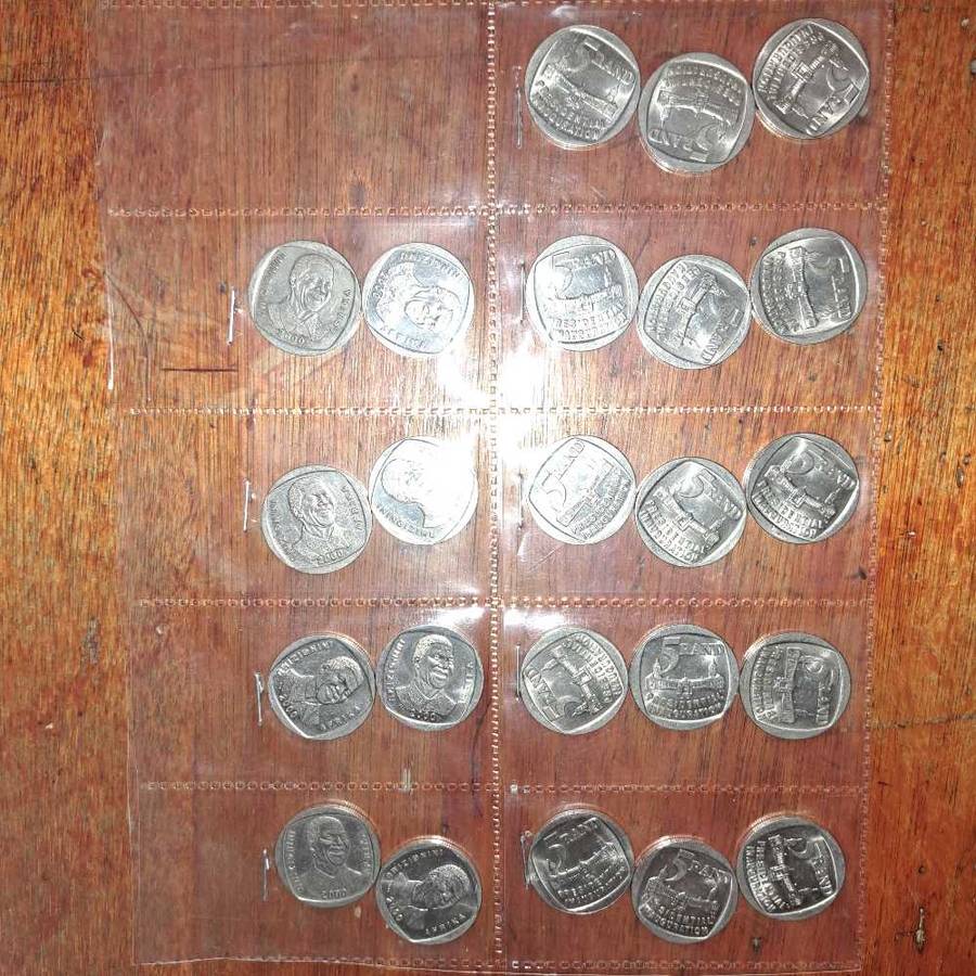 Presedential Inauguration + Nelson Mandela R5 coins