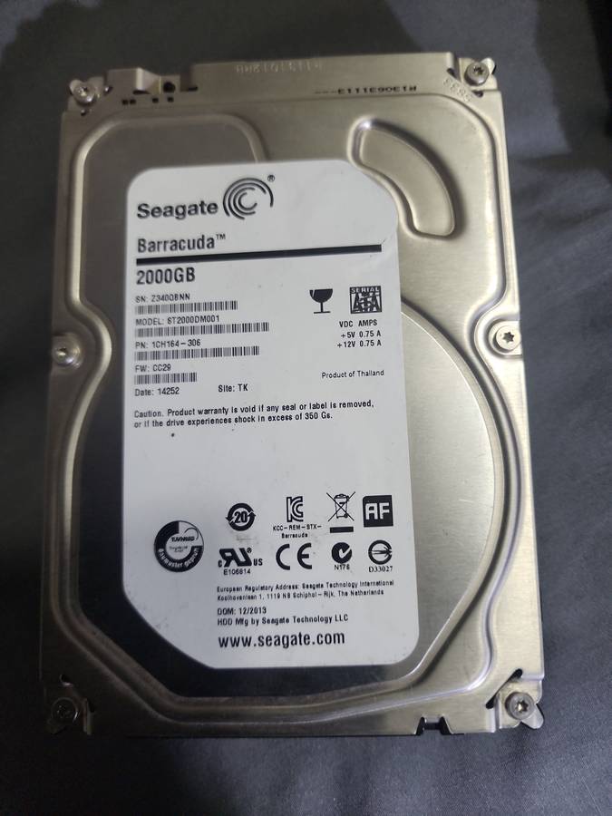 SEAGATE BARRACUDA 2TB MODEL: ST2000DM001