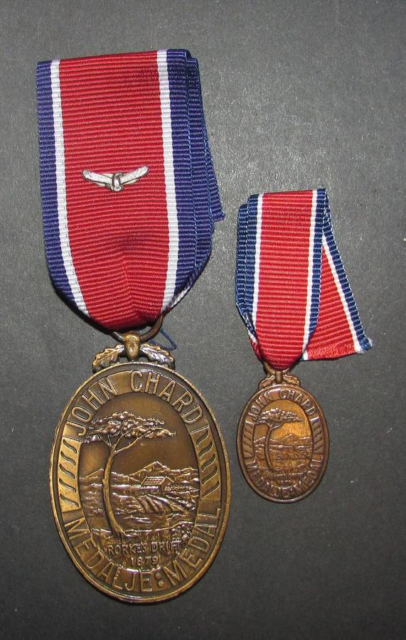 SADF - Full Size plus Miniature John Chard Medals with Ribbon Device