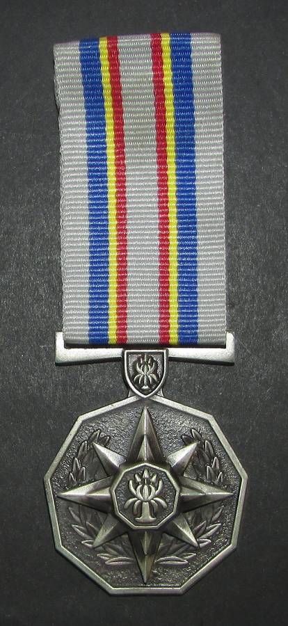Full Size South African Police 10 Year Service Medals - Sterling Silver