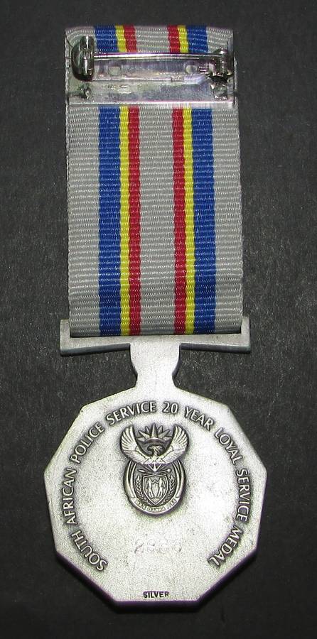 Full Size South African Police 10 Year Service Medals - Sterling Silver