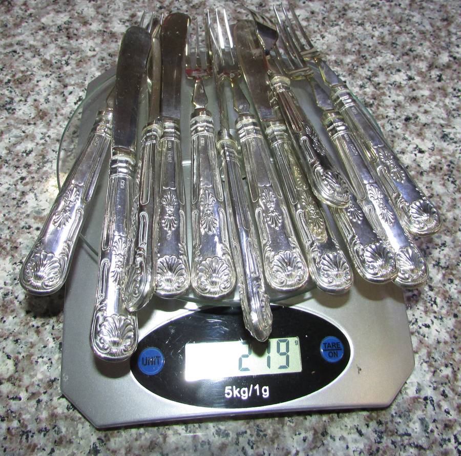 Vintage Sterling Silvery Cutlery Canteen - 279 Grams Total Weight