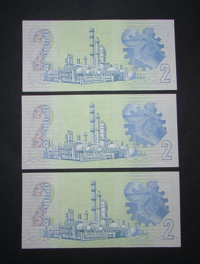 Republic of South African : Gerhard de Kock Two Rand Notes ( 3 Notes In Sequence )
