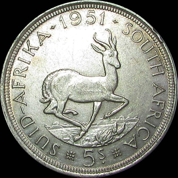 Union of South Africa 1951 Silver Crown