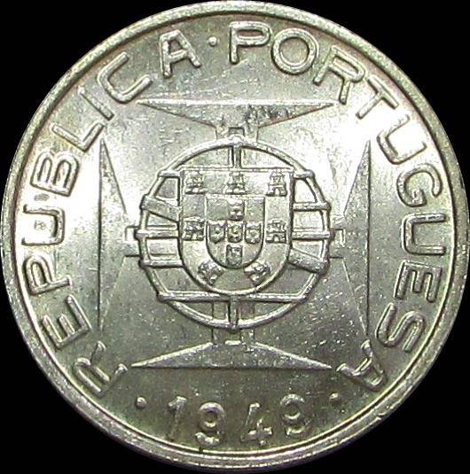Portuguese Mozambique 1949 5 Escudo (.650 Silver)