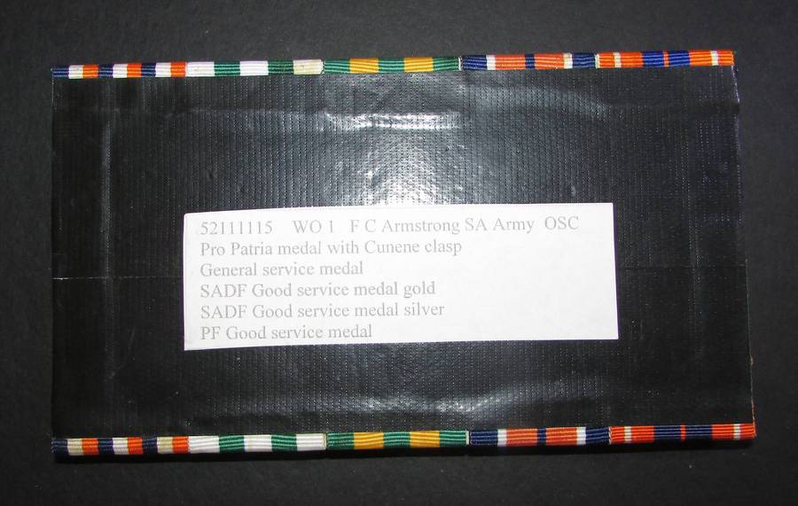 SADF - Full Size Court Mounted 30 Year Service Group:W/O1 FC Armstrong