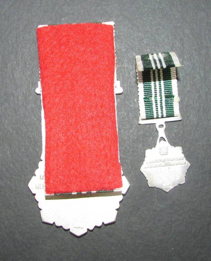 South African Prison Services Star of Merit with Miniature ( Sterling Silver )
