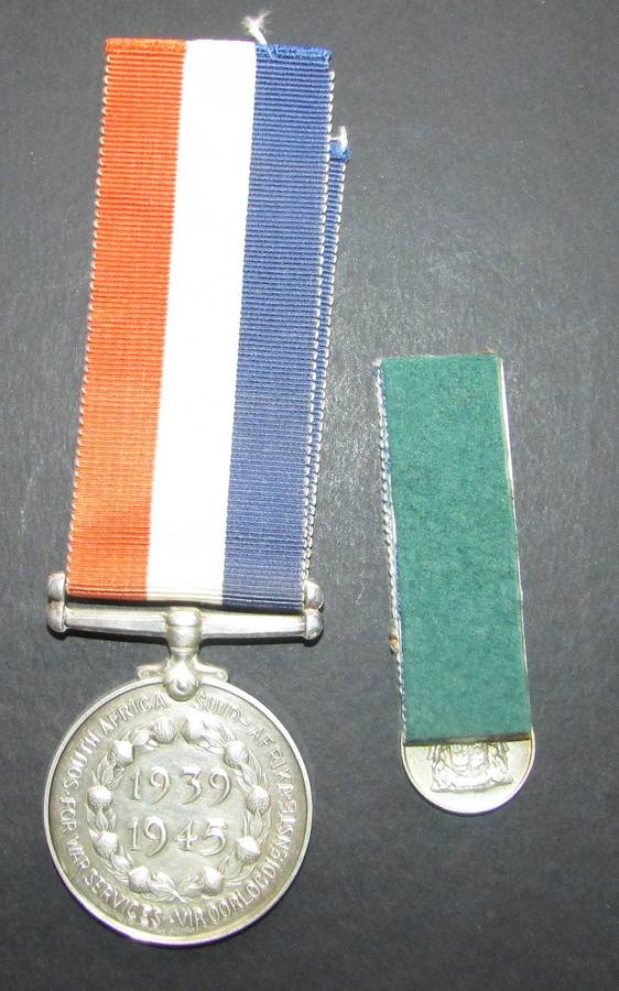 Full Size World War Two Medal for War Services with Miniature ( Sterling Silver ) Not Named