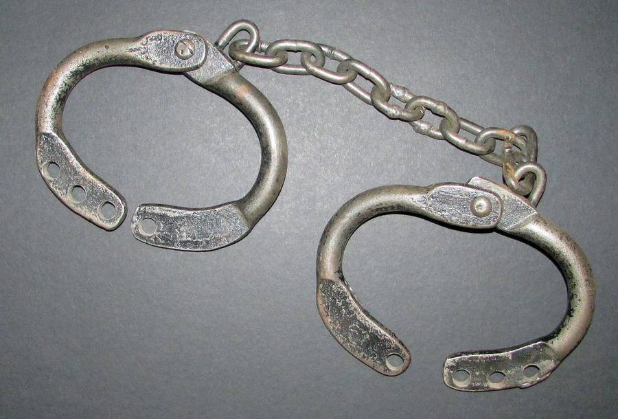 Huge Pair of Antique Foot/Handcuffs