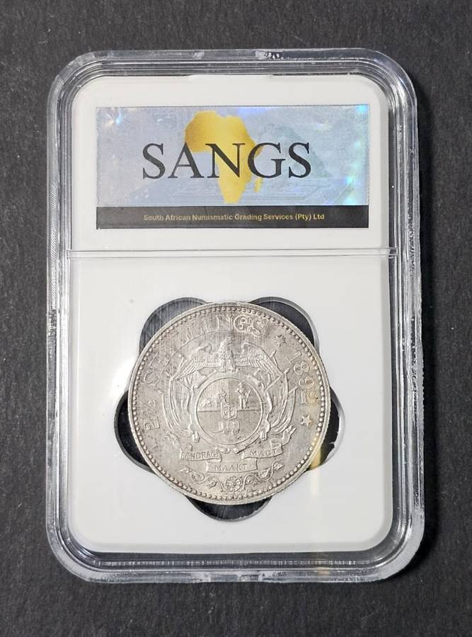 ZAR Silver - 1892 Half Crown SANGC Graded MS62