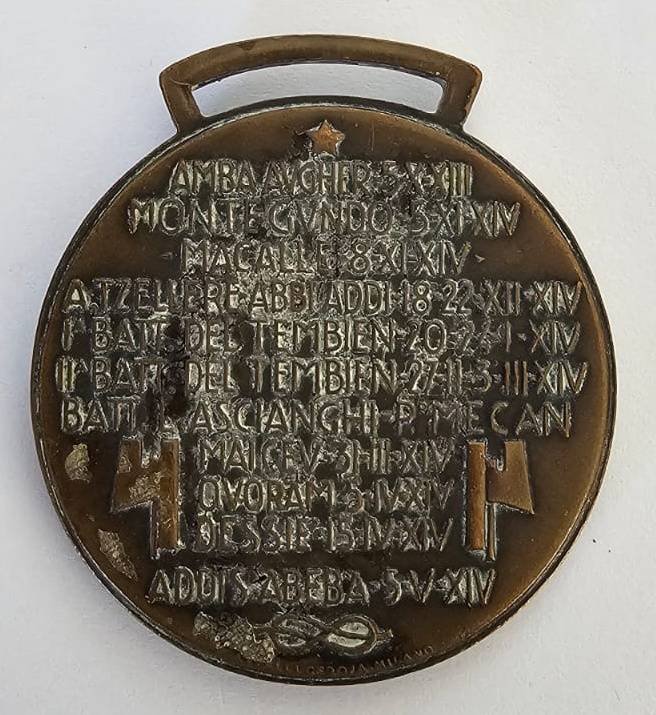 World War Two Era - Facist Italian Commemorative Medallion
