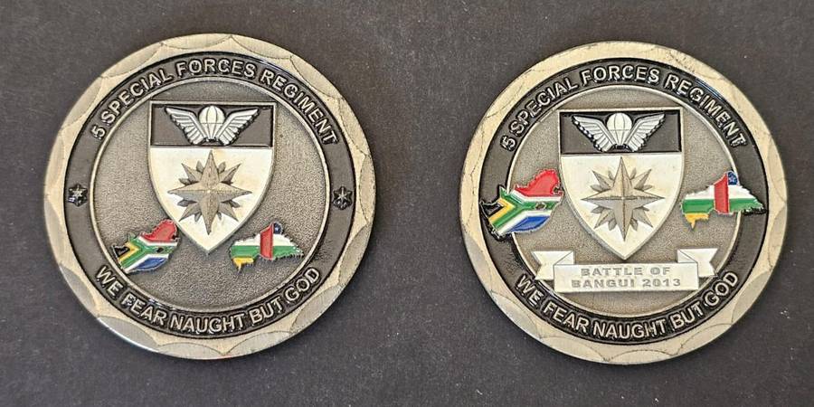 Only 50 Sets Made - South African Special Forces " Battle of Bangui " Challenge Coins - #9