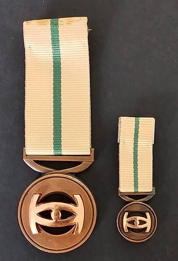 SADF - Full Size Plus Miniature National Intelligence Agency Bronze Loyal Service Medals