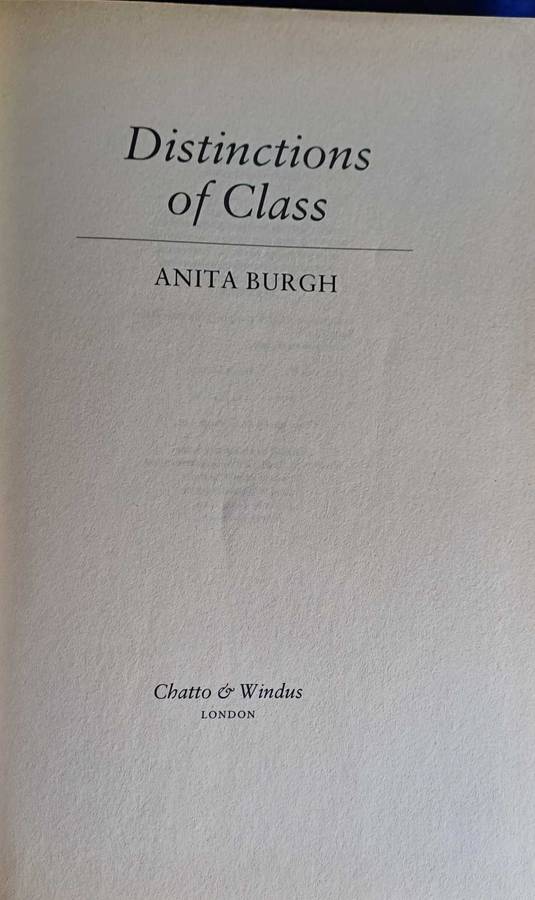 Distinctions of class by Anita Burgh
