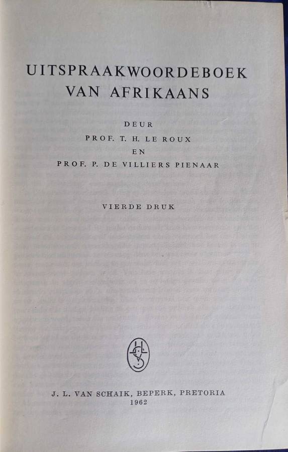 Uitspraakwoordeboek van Afrikaans