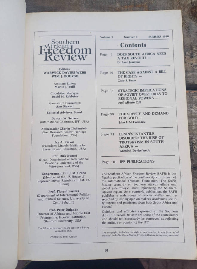 Southern African freedom review volume 2 number 3 Summer 1989