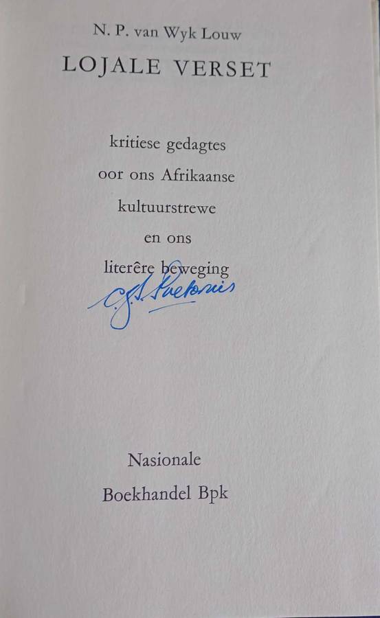 Lojale verset deur N.P. van Wyk Louw