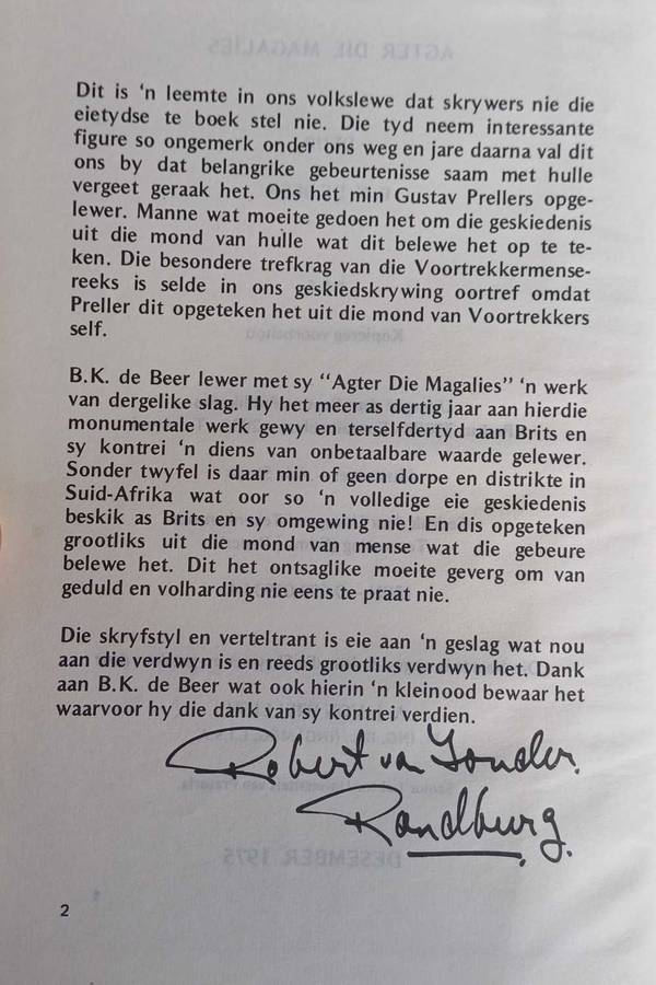 Agter die Magalies deur BK de Beer