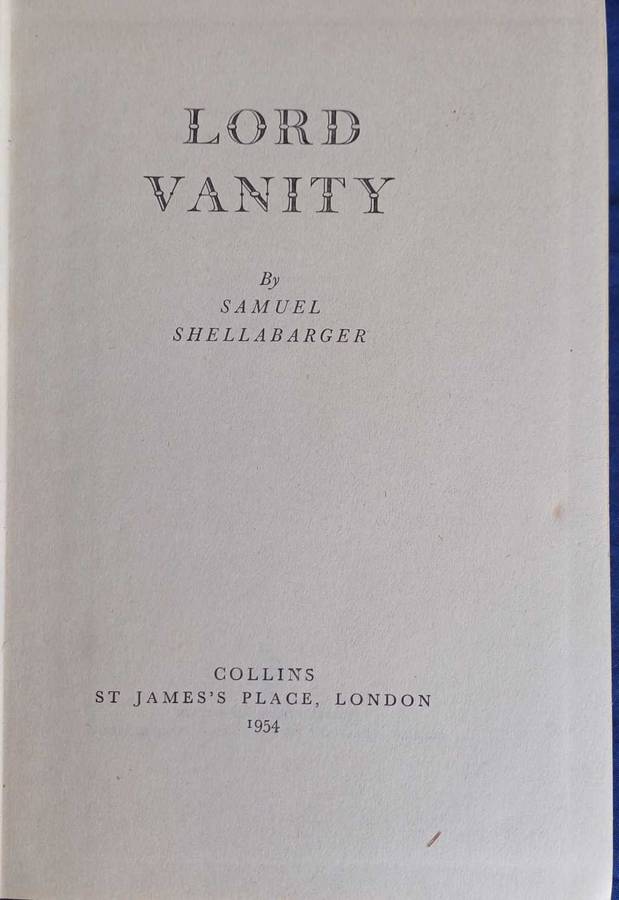 Lord vanity by Samuel Shellabarger