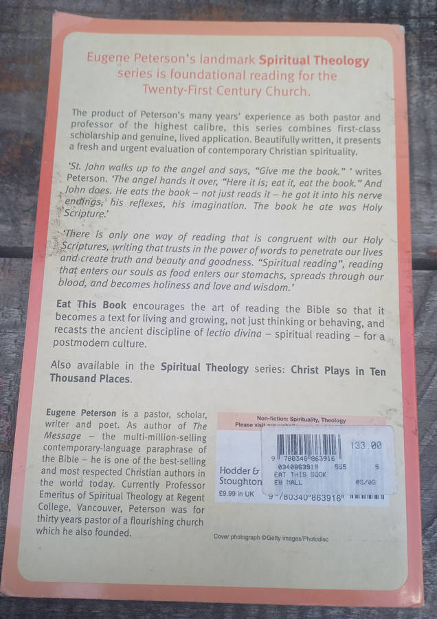 Eat this book by Eugene H Peterson