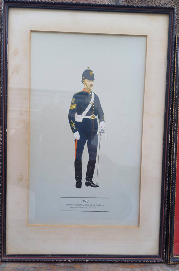 3 x Vintage framed military prints