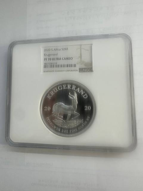 2020 SILVER KRUGERRAND 2oz NGC PF70