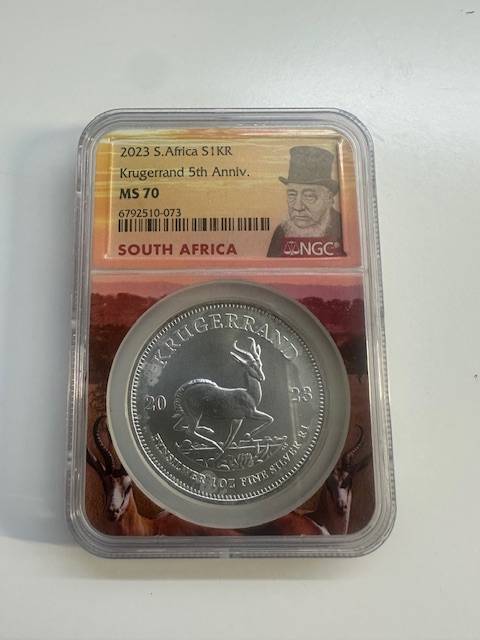 2023 SILVER KRUGERRAND 1oz NGC MS70 PAUL KRUGER