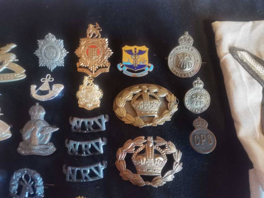 Various military badges, medals and insignia