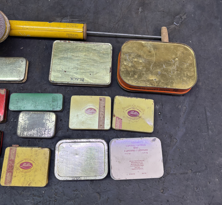 Assorted old tins