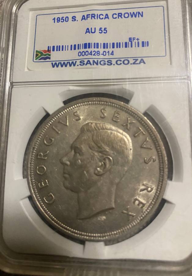 1950 SOUTH AFRICA CROWN / 5 SHILLING