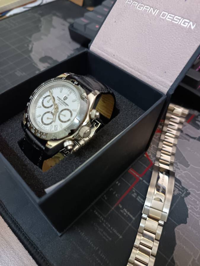 Pagani Design - Sport PD-1644 -Mens watch (spare leather strap) and original steel strap - like new