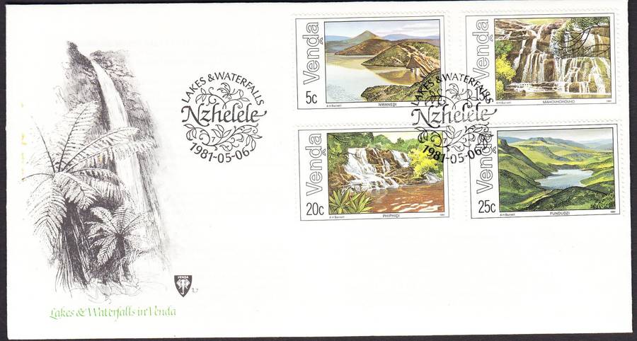 VENDA 1981: OFFICIAL FDC 1.7 LAKES and WATERFALLS