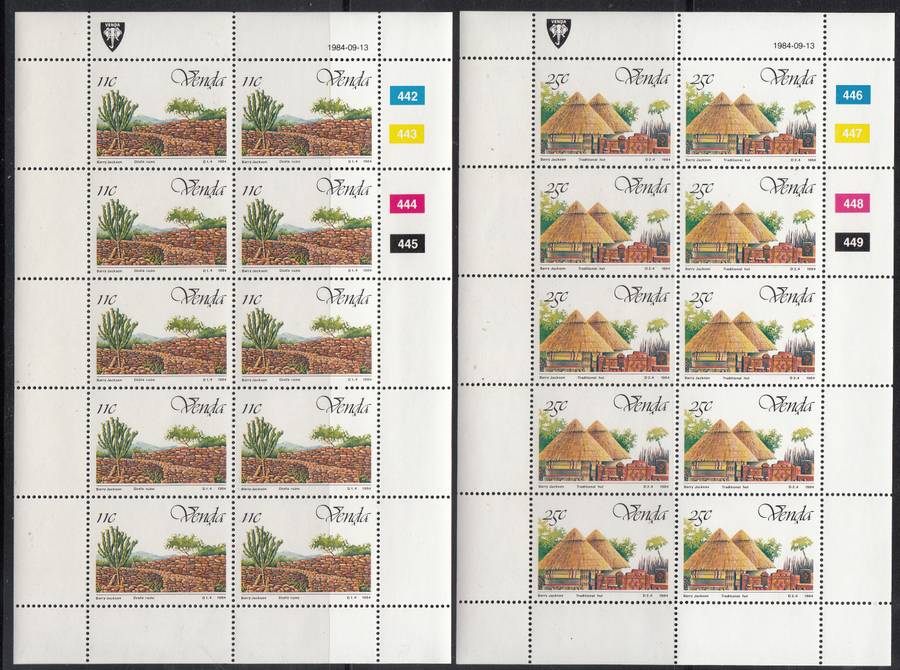 VENDA 1984: 5th ANNIVERSARY OF INDEPENDENCE FULL SET OF SHEETS OF 10 MNH (SACC 100-103)