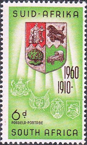 UNION OF SA 1960: 50th ANNIVERSARY OF S.A. 6d MNH (SACC 179)