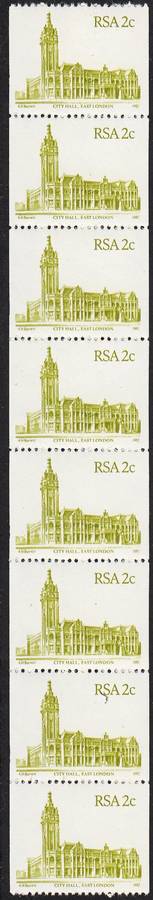 RSA 1982: 4th DEFINITIVE ISSUE 2c COIL STRIP OF 5 MNH (SACC 533)