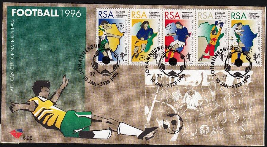 RSA 1996: OFFICIAL FDC 6.28 - AFRICAN CUP OF NATIONS
